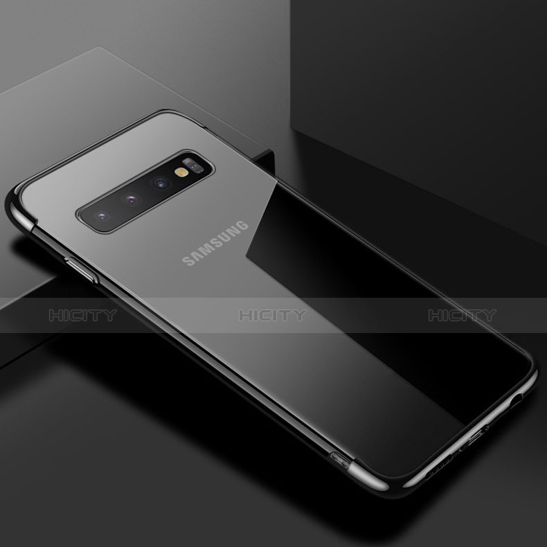 Coque Ultra Fine TPU Souple Housse Etui Transparente S03 pour Samsung Galaxy S10 Noir Plus