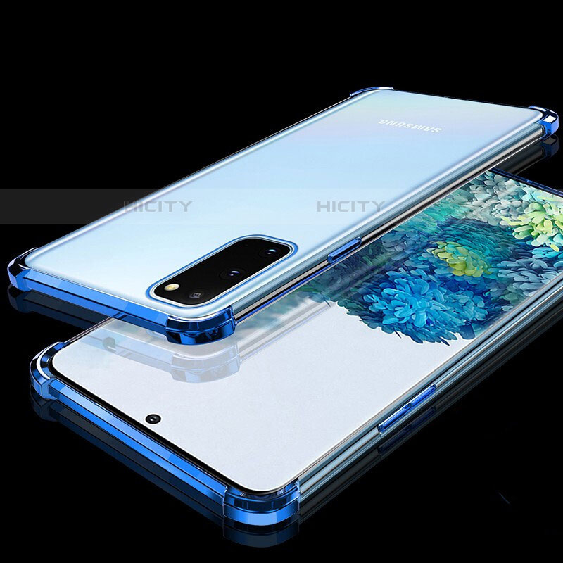 Coque Ultra Fine TPU Souple Housse Etui Transparente S03 pour Samsung Galaxy S20 5G Bleu Plus