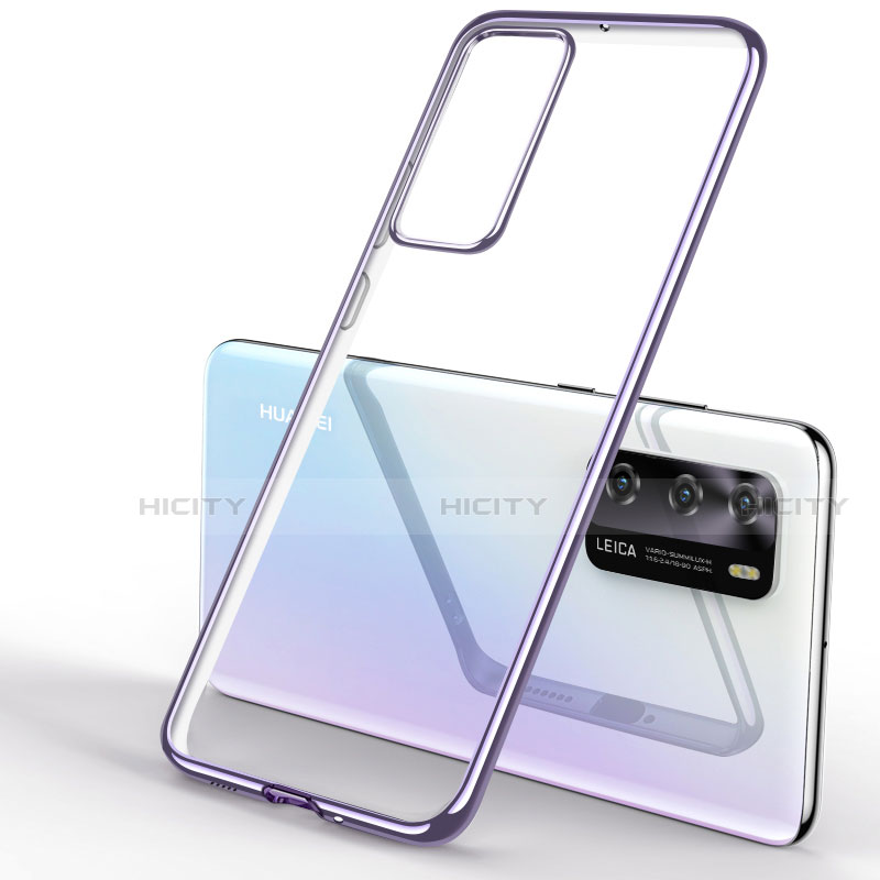 Coque Ultra Fine TPU Souple Housse Etui Transparente S04 pour Huawei P40 Violet Plus