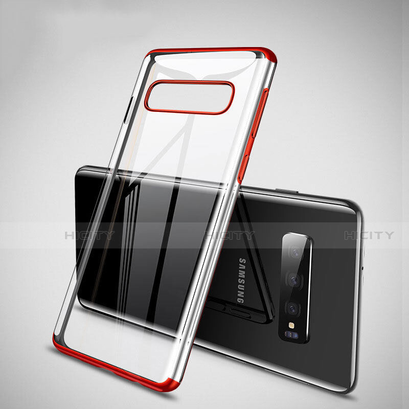 Coque Ultra Fine TPU Souple Housse Etui Transparente S04 pour Samsung Galaxy S10 Plus Rouge Plus