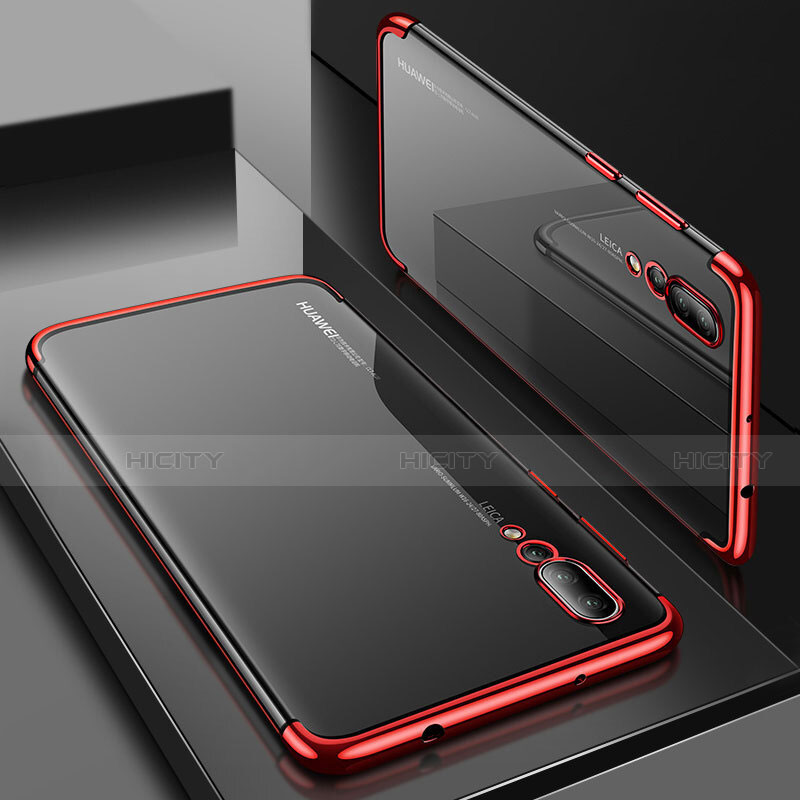 Coque Ultra Fine TPU Souple Housse Etui Transparente S05 pour Huawei P20 Pro Rouge Plus