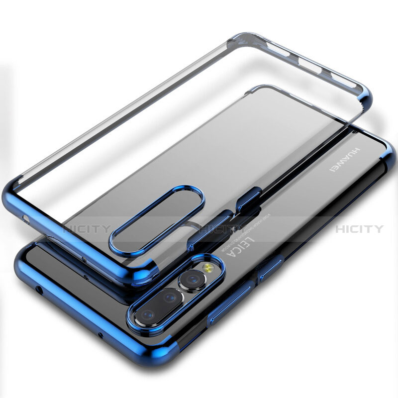 Coque Ultra Fine TPU Souple Housse Etui Transparente S06 pour Huawei P20 Pro Bleu Plus