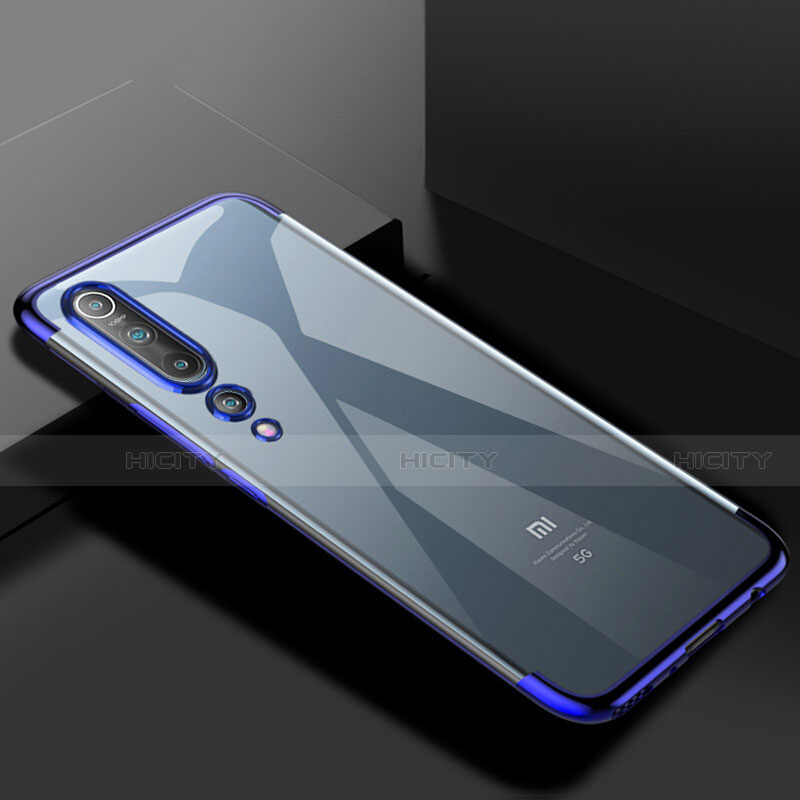 Coque Ultra Fine TPU Souple Housse Etui Transparente S2 pour Xiaomi Mi 10 Bleu Plus