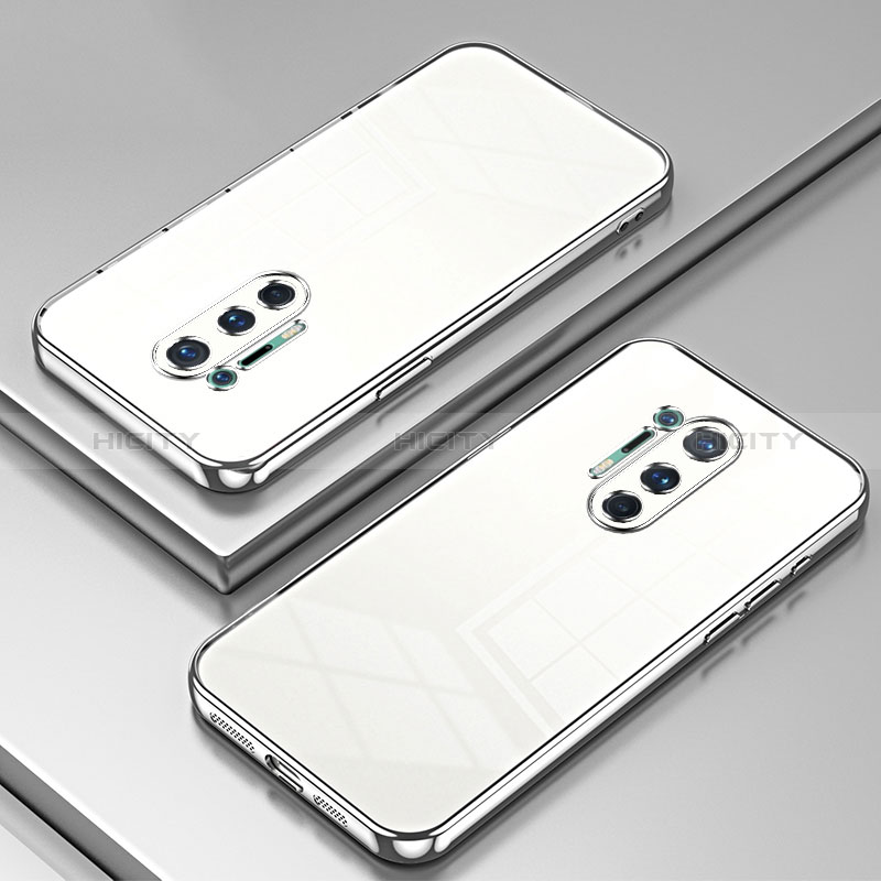 Coque Ultra Fine TPU Souple Housse Etui Transparente SY1 pour OnePlus 8 Pro Argent Plus