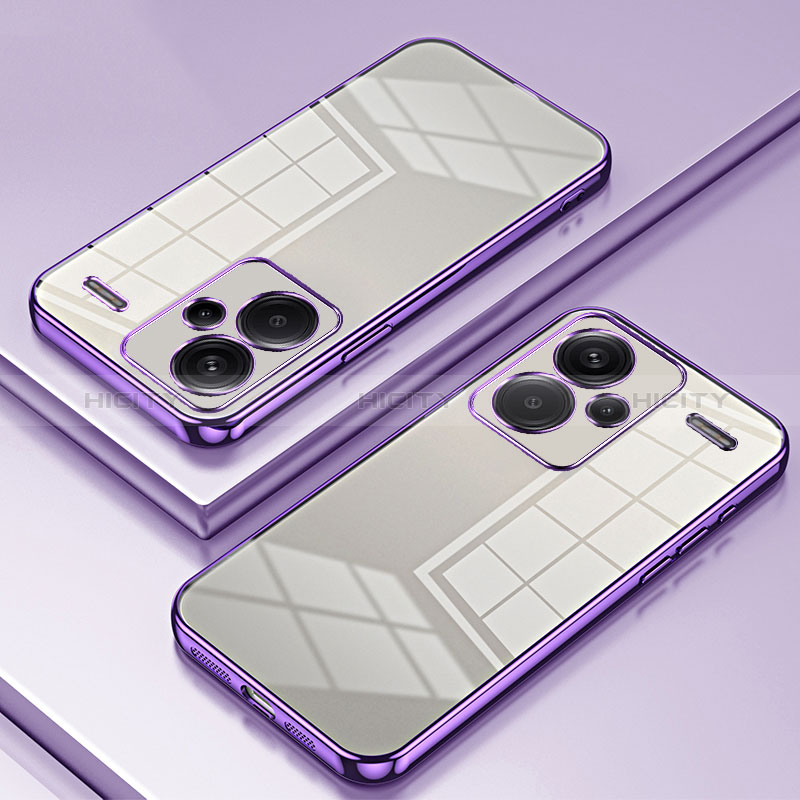 Coque Ultra Fine TPU Souple Housse Etui Transparente SY1 pour Xiaomi Redmi Note 13 Pro+ Plus 5G Violet Plus