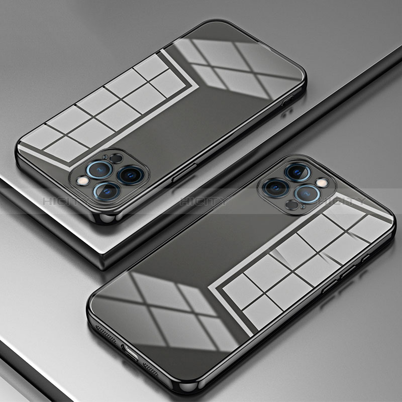 Coque Ultra Fine TPU Souple Housse Etui Transparente SY2 pour Apple iPhone 12 Pro Max Noir Plus