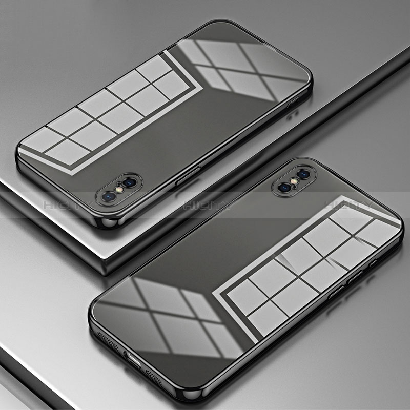 Coque Ultra Fine TPU Souple Housse Etui Transparente SY2 pour Apple iPhone X Noir Plus