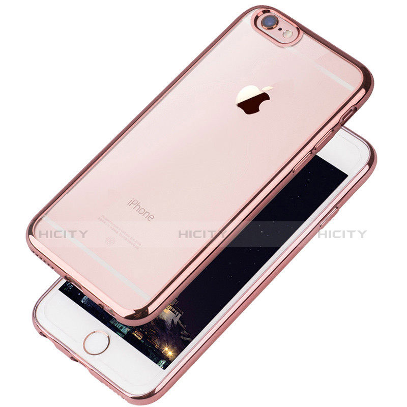 Coque Ultra Fine TPU Souple Housse Etui Transparente T08 pour Apple iPhone 6 Or Rose Plus