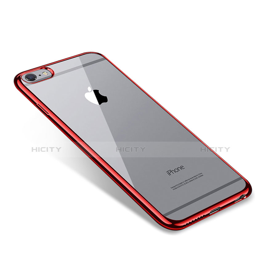 Coque Ultra Fine TPU Souple Housse Etui Transparente T09 pour Apple iPhone 6 Plus Rouge Plus