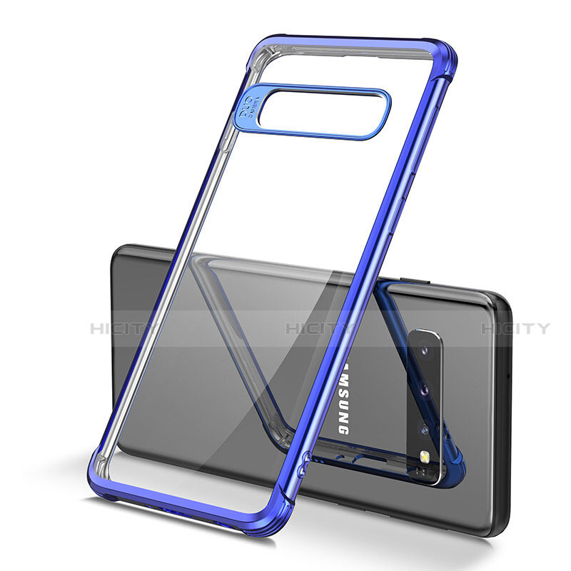Coque Ultra Fine TPU Souple Housse Etui Transparente U05 pour Samsung Galaxy S10 Plus Bleu Plus