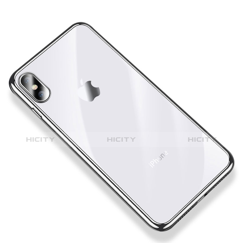 Coque Ultra Fine TPU Souple Housse Etui Transparente V03 pour Apple iPhone Xs Argent Plus