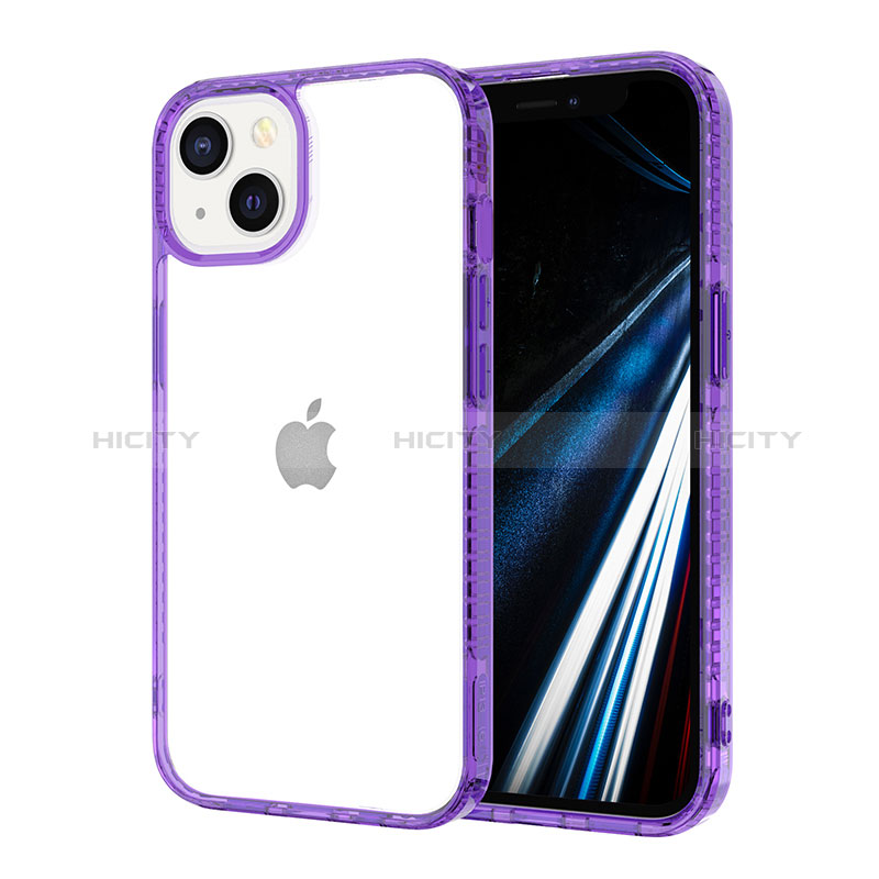 Coque Ultra Fine TPU Souple Housse Etui Transparente YJ2 pour Apple iPhone 13 Violet Plus