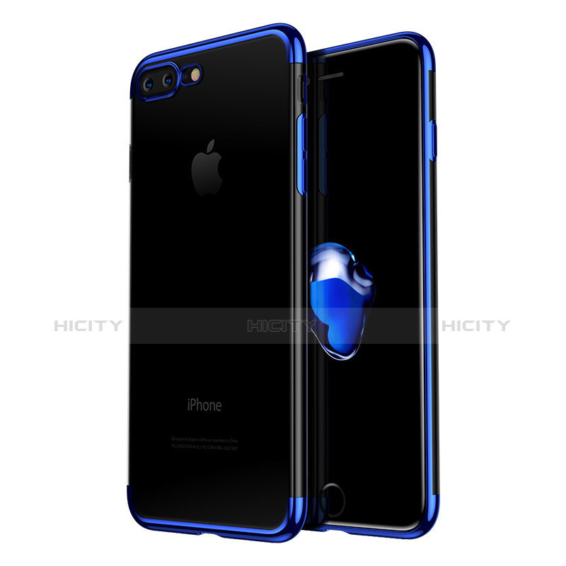 Coque Ultra Fine TPU Souple Transparente A04 pour Apple iPhone 7 Plus Bleu Plus
