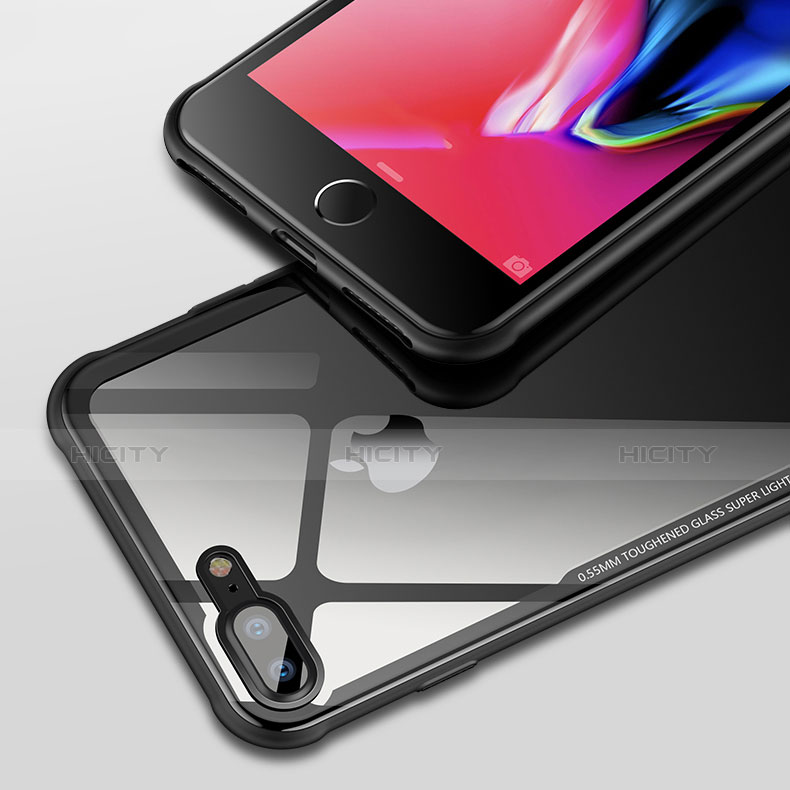 Coque Ultra Fine TPU Souple Transparente A05 pour Apple iPhone 8 Plus Noir Plus