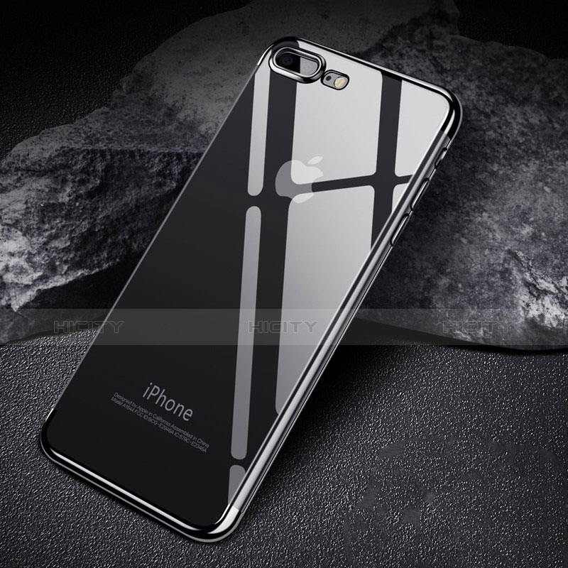 Coque Ultra Fine TPU Souple Transparente A07 pour Apple iPhone 7 Plus Noir Plus