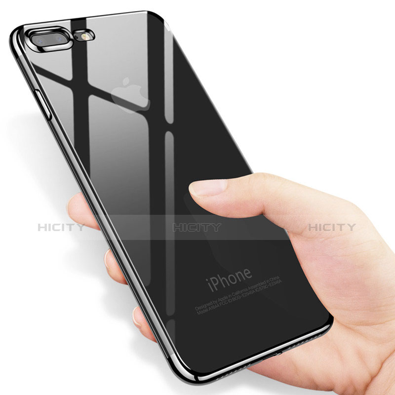 Coque Ultra Fine TPU Souple Transparente A07 pour Apple iPhone 8 Plus Noir Plus