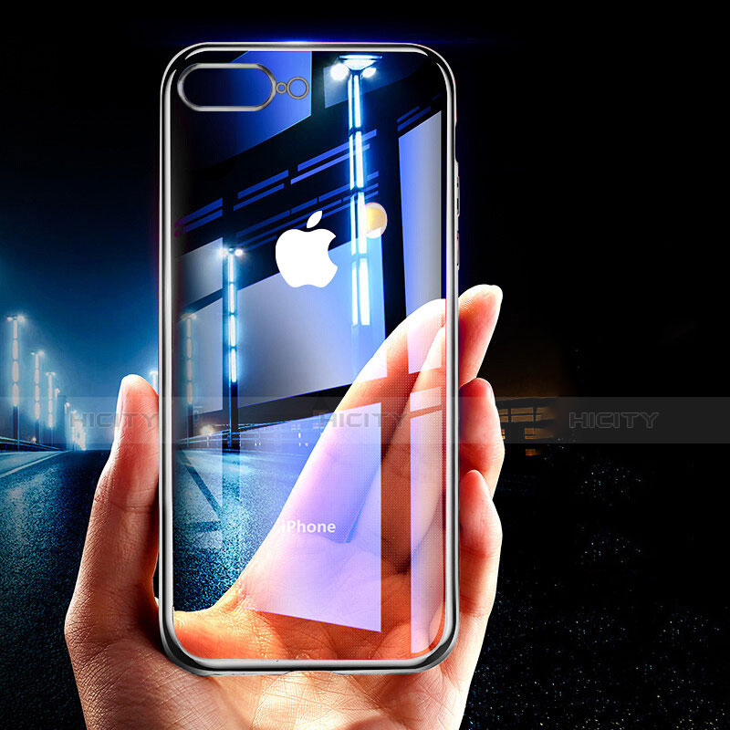 Coque Ultra Fine TPU Souple Transparente A08 pour Apple iPhone 8 Plus Noir Plus
