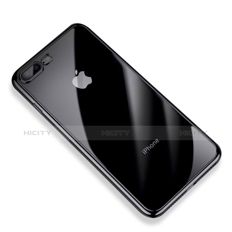 Coque Ultra Fine TPU Souple Transparente A14 pour Apple iPhone 8 Plus Noir Plus