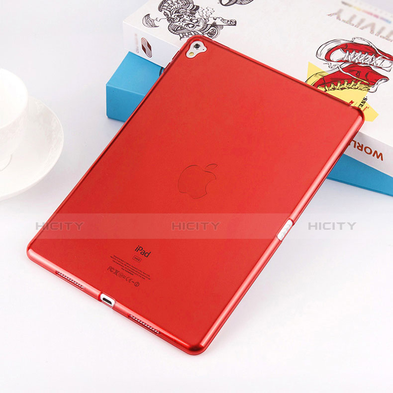 Coque Ultra Fine TPU Souple Transparente pour Apple iPad Pro 9.7 Rouge Plus