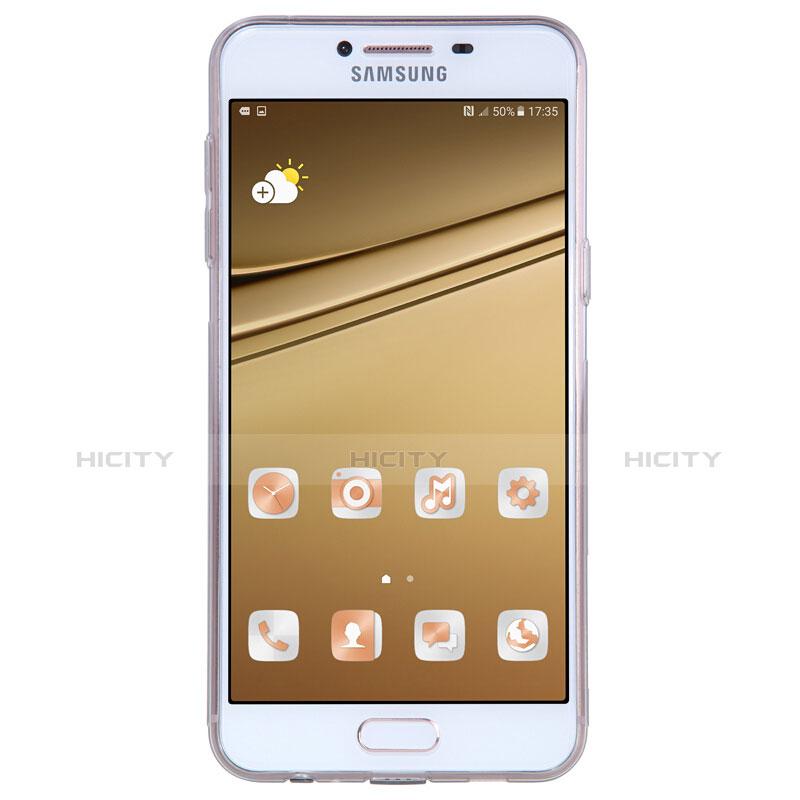 Coque Ultra Fine TPU Souple Transparente T06 pour Samsung Galaxy C7 SM-C7000 Gris Plus