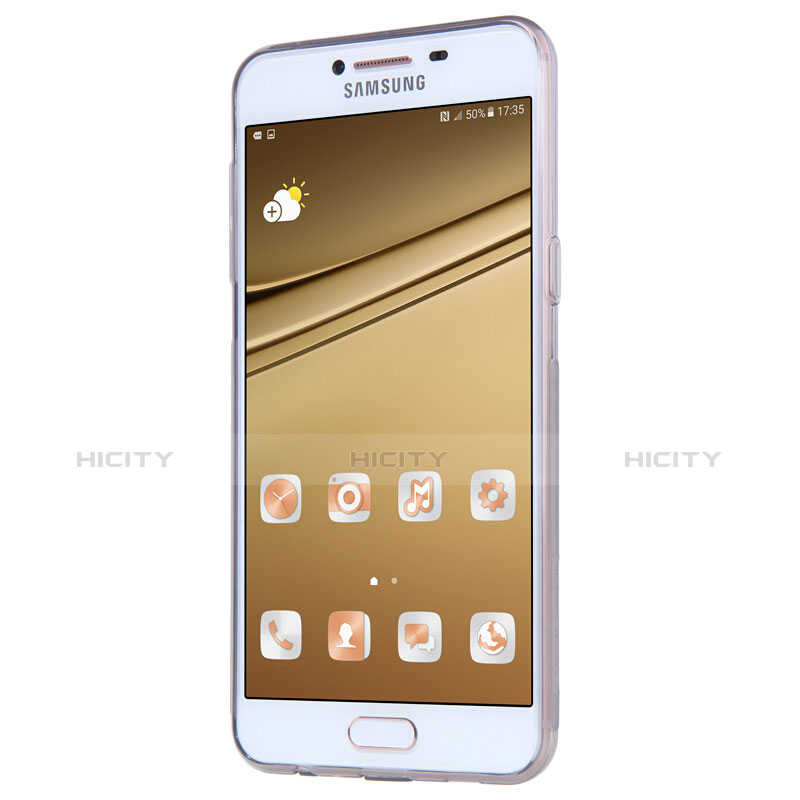 Coque Ultra Fine TPU Souple Transparente T06 pour Samsung Galaxy C7 SM-C7000 Gris Plus