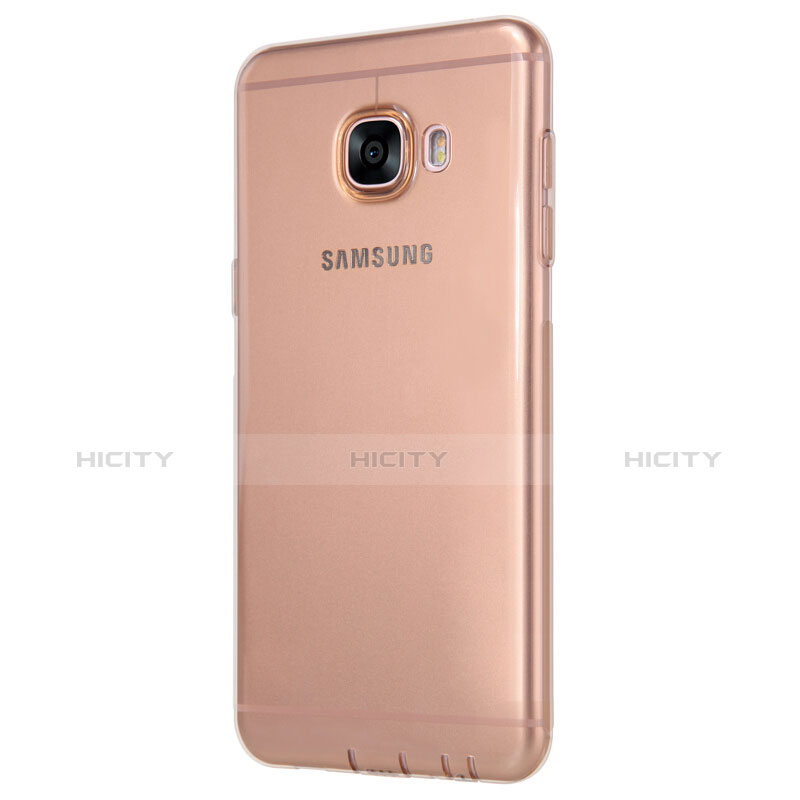 Coque Ultra Fine TPU Souple Transparente T06 pour Samsung Galaxy C7 SM-C7000 Or Plus