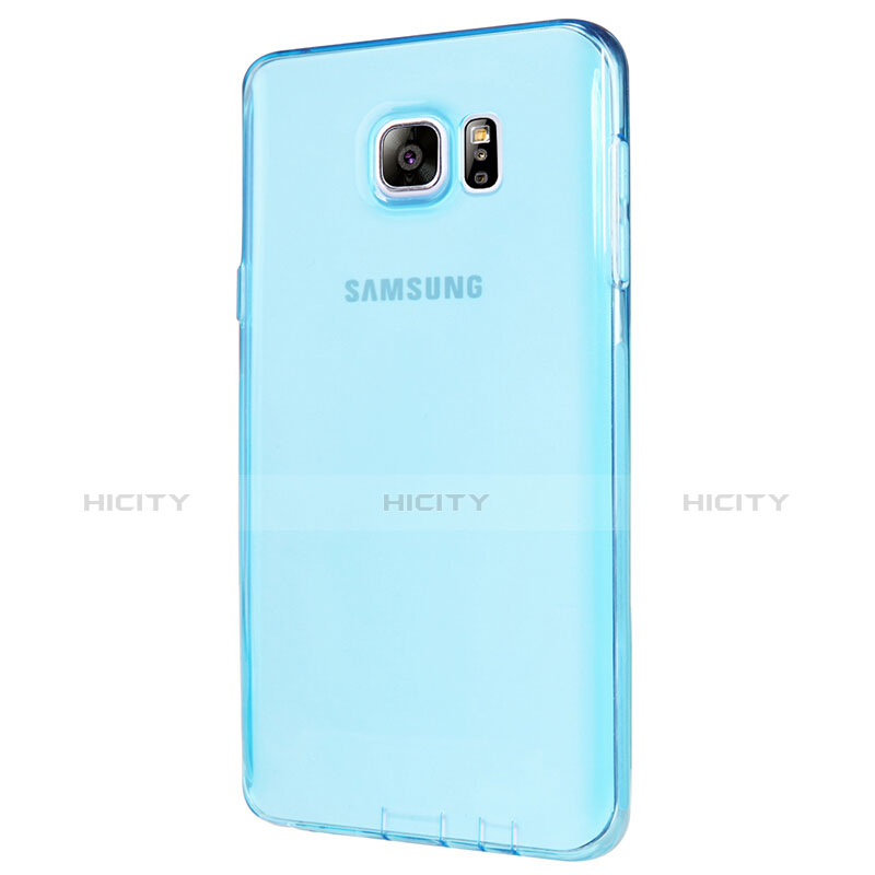 Coque Ultra Fine TPU Souple Transparente T06 pour Samsung Galaxy Note 5 N9200 N920 N920F Bleu Plus