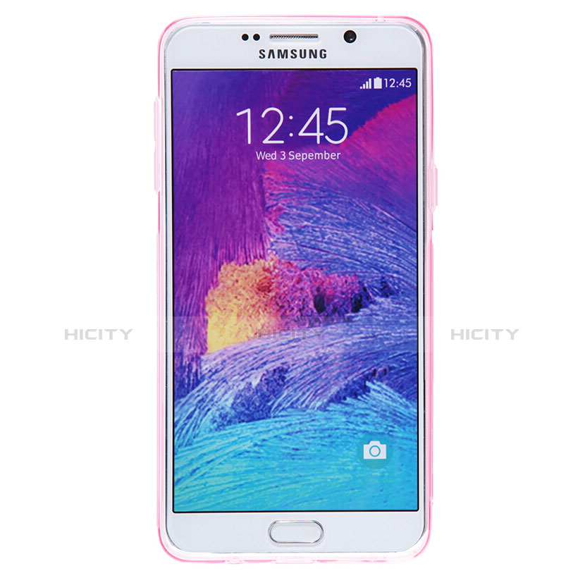 Coque Ultra Fine TPU Souple Transparente T06 pour Samsung Galaxy Note 5 N9200 N920 N920F Rose Plus