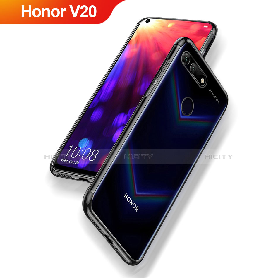 Coque Ultra Fine TPU Souple Transparente T09 pour Huawei Honor V20 Noir Plus