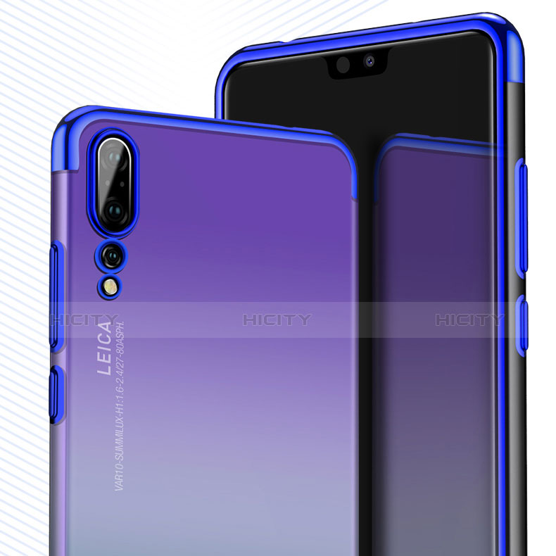 Coque Ultra Fine TPU Souple Transparente T10 pour Huawei P20 Pro Bleu Plus