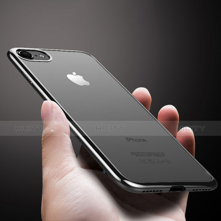 Coque Ultra Fine TPU Souple Transparente T18 pour Apple iPhone 7 Noir Plus