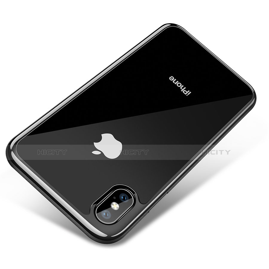 Coque Ultra Fine TPU Souple Transparente V04 pour Apple iPhone Xs Max Noir Plus