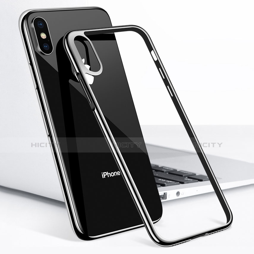 Coque Ultra Fine TPU Souple Transparente V04 pour Apple iPhone Xs Noir Plus