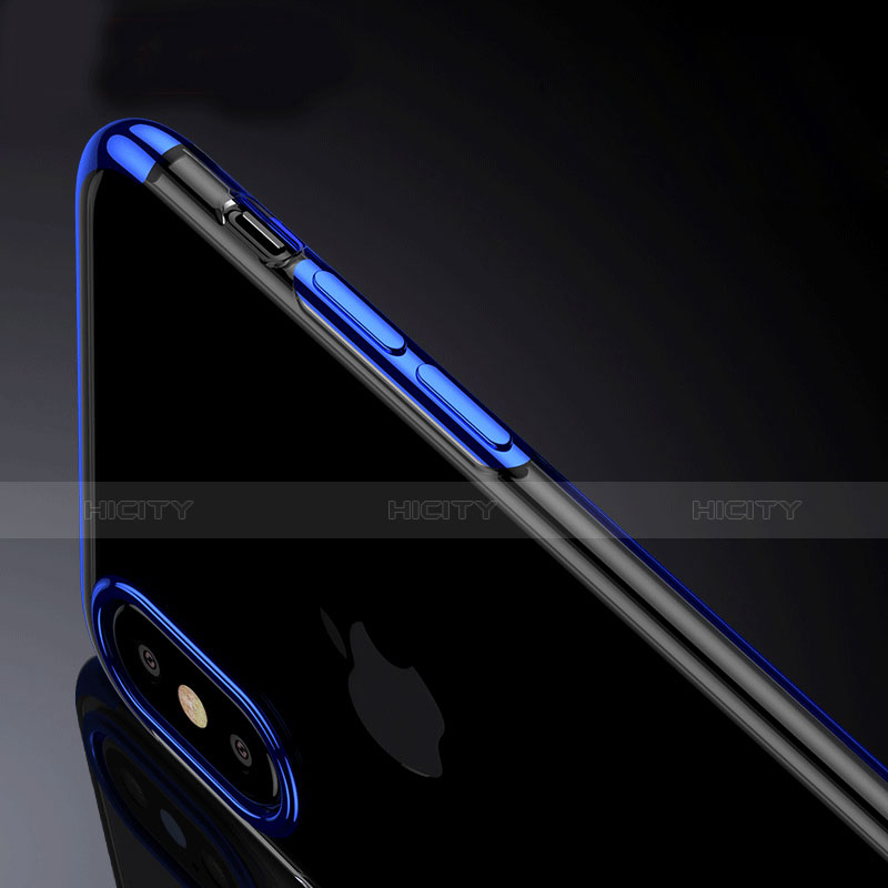 Coque Ultra Fine TPU Souple Transparente V07 pour Apple iPhone Xs Bleu Plus