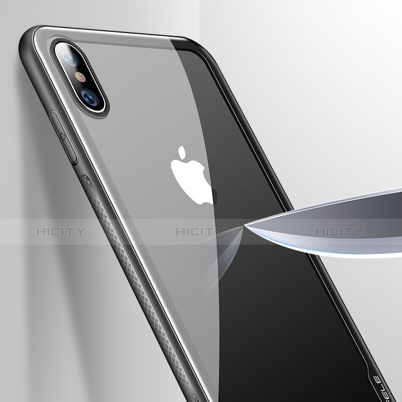 Coque Ultra Fine TPU Souple Transparente V08 pour Apple iPhone Xs Max Noir Plus