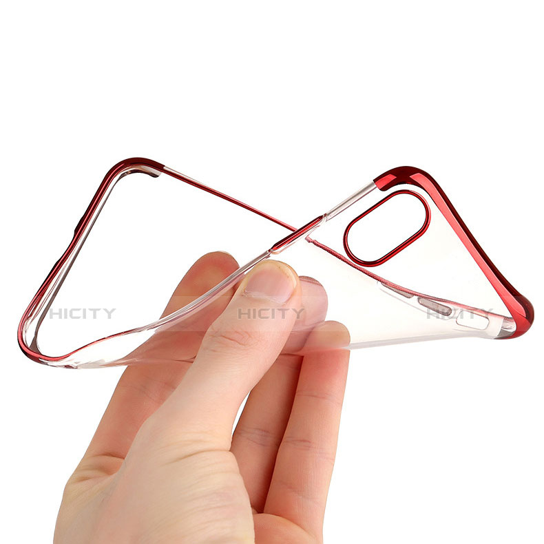 Coque Ultra Fine TPU Souple Transparente V11 pour Apple iPhone Xs Rouge Plus