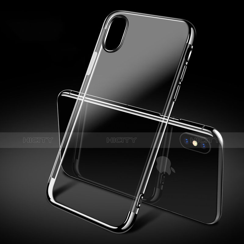 Coque Ultra Fine TPU Souple Transparente V12 pour Apple iPhone Xs Noir Plus