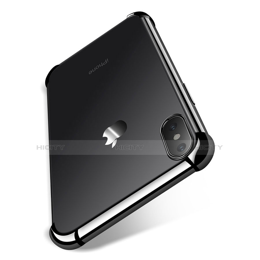Coque Ultra Fine TPU Souple Transparente V14 pour Apple iPhone X Noir Plus