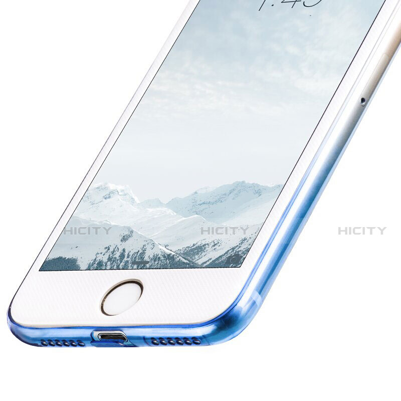 Coque Ultra Fine Transparente Souple Degrade et Support Bague Anneau pour Apple iPhone SE (2020) Bleu Plus