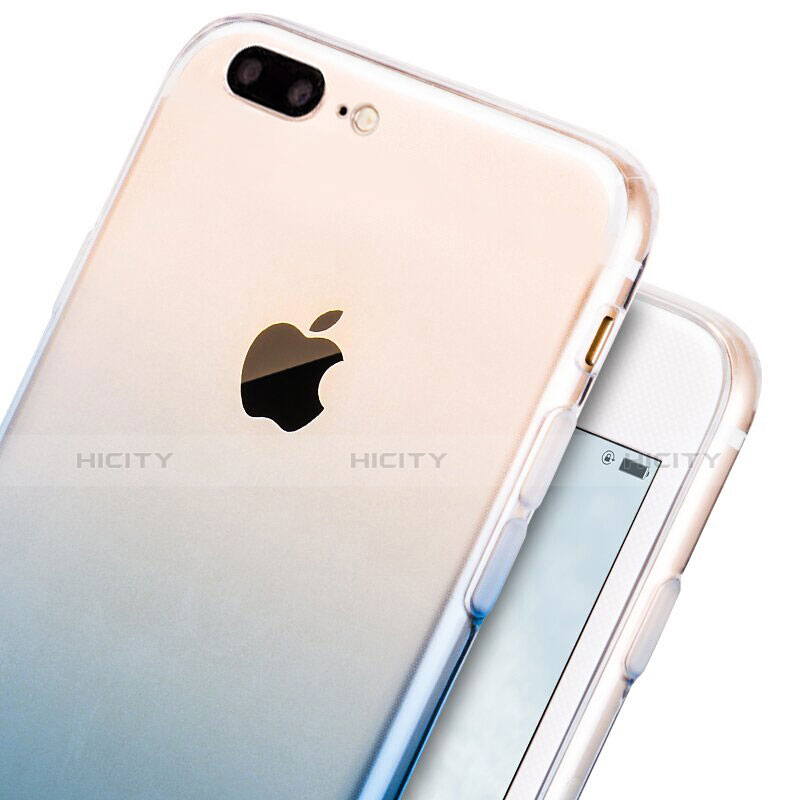 Coque Ultra Fine Transparente Souple Degrade G01 pour Apple iPhone 8 Plus Bleu Plus