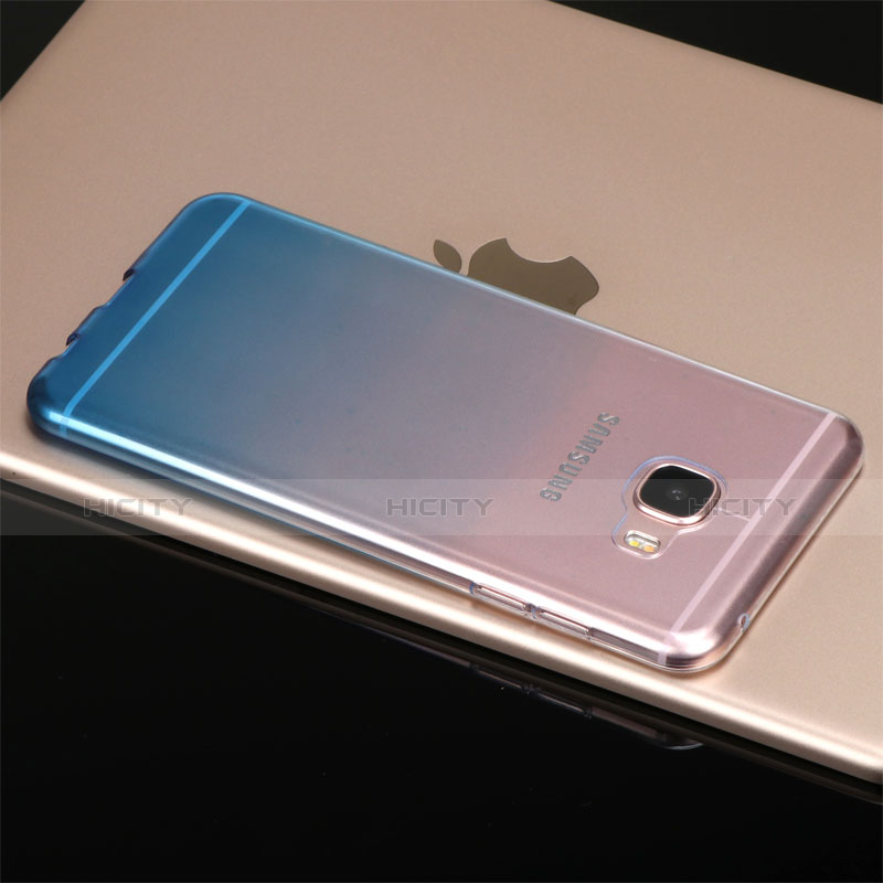 Coque Ultra Fine Transparente Souple Degrade G01 pour Samsung Galaxy C7 SM-C7000 Bleu Plus