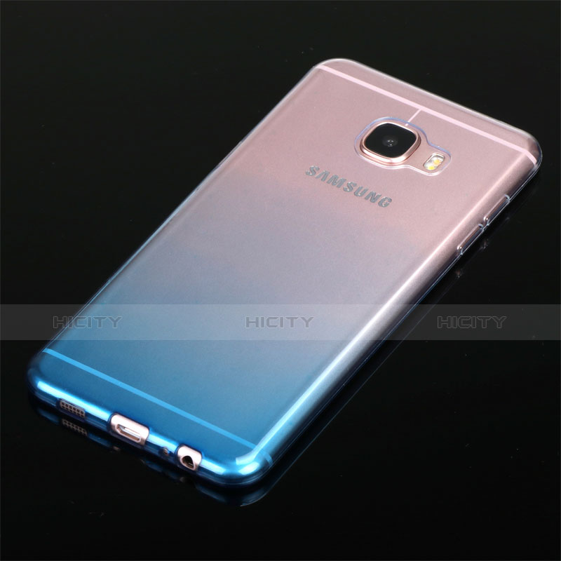 Coque Ultra Fine Transparente Souple Degrade G01 pour Samsung Galaxy C7 SM-C7000 Bleu Plus