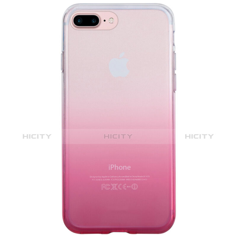 Coque Ultra Fine Transparente Souple Degrade pour Apple iPhone 8 Plus Rose Plus