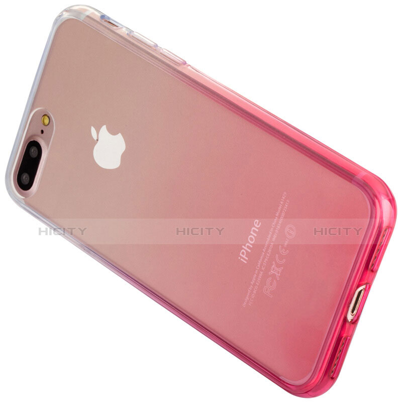 coque iphone 8 plus rose transparente