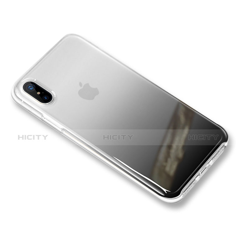 Coque Ultra Fine Transparente Souple Degrade pour Apple iPhone X Noir Plus