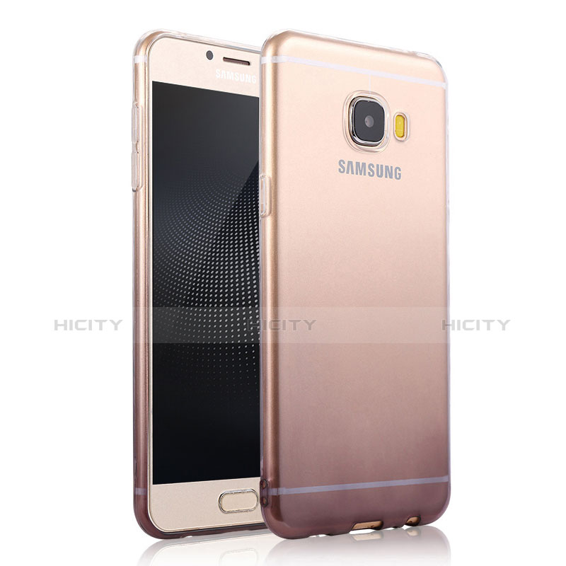Coque Ultra Fine Transparente Souple Degrade pour Samsung Galaxy C9 Pro C9000 Gris Plus
