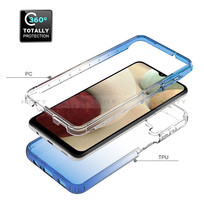 Coque Ultra Fine Transparente Souple Housse Etui 360 Degres Avant et Arriere Degrade JX1 pour Samsung Galaxy A12 Plus