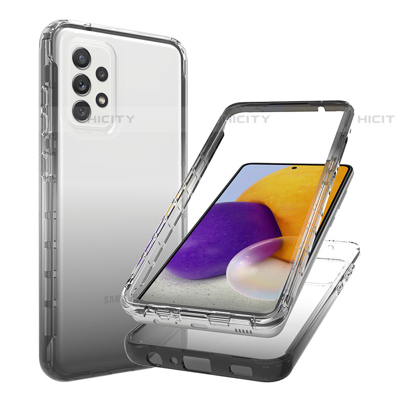 Coque Ultra Fine Transparente Souple Housse Etui 360 Degres Avant et Arriere Degrade JX1 pour Samsung Galaxy A72 5G Noir Plus