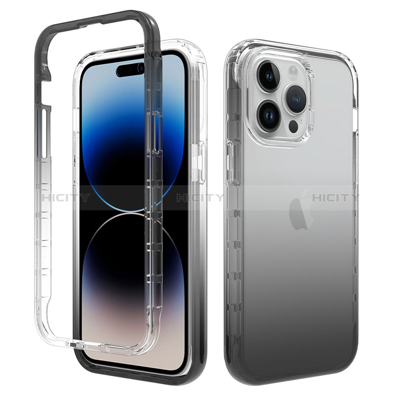 Coque Ultra Fine Transparente Souple Housse Etui 360 Degres Avant et Arriere Degrade pour Apple iPhone 14 Pro Max Plus