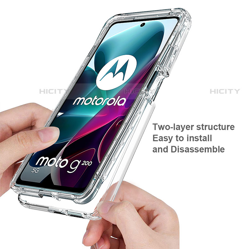 Coque Ultra Fine Transparente Souple Housse Etui 360 Degres Avant et Arriere Degrade pour Motorola Moto Edge S30 5G Plus